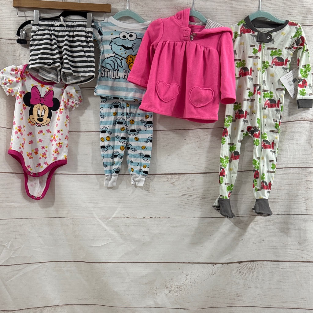 Bundle Of 5 Minnie Mouse Sesame Street H&M Girls Toddlers Kids Size 12 Month